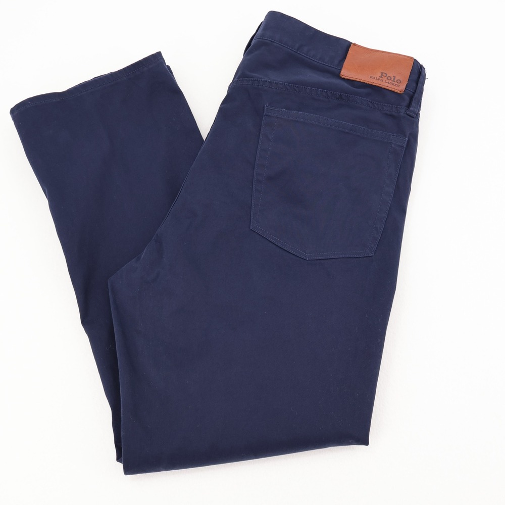 Polo Ralph Lauren Pants Mens 36x30 Navy Blue 5-Pocket Stretch Excellent